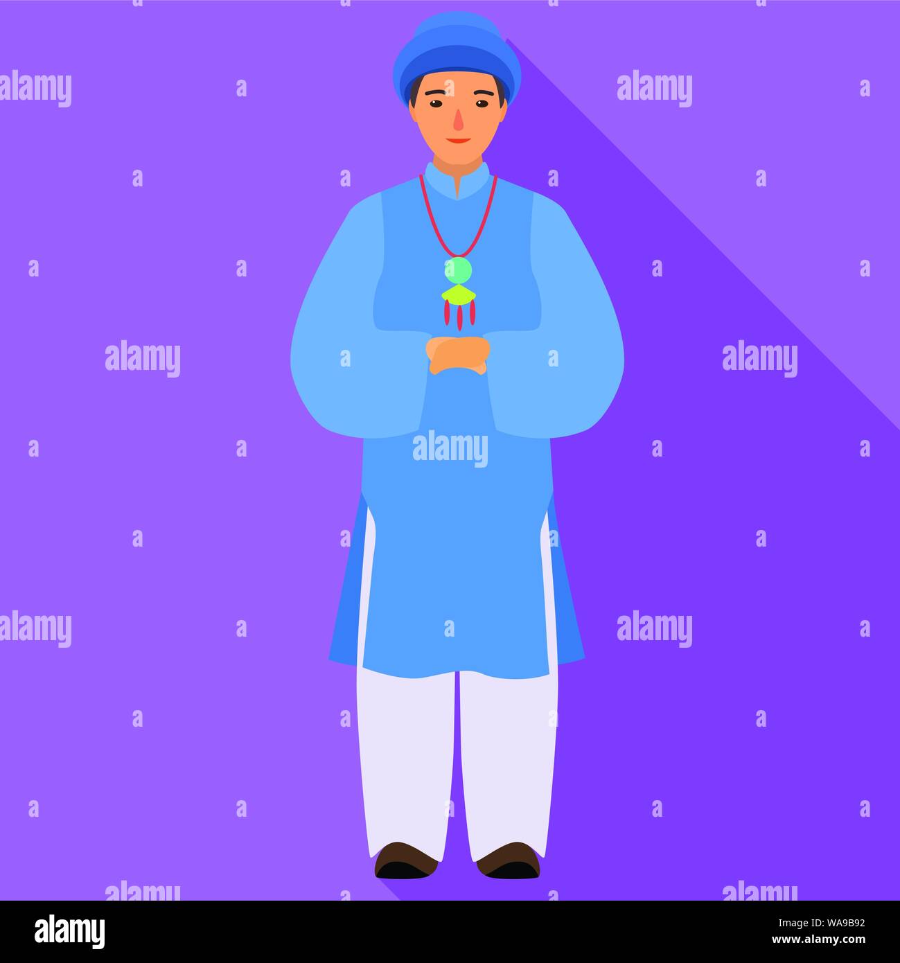 Vietnam traditional dress icon flat style Vector Image