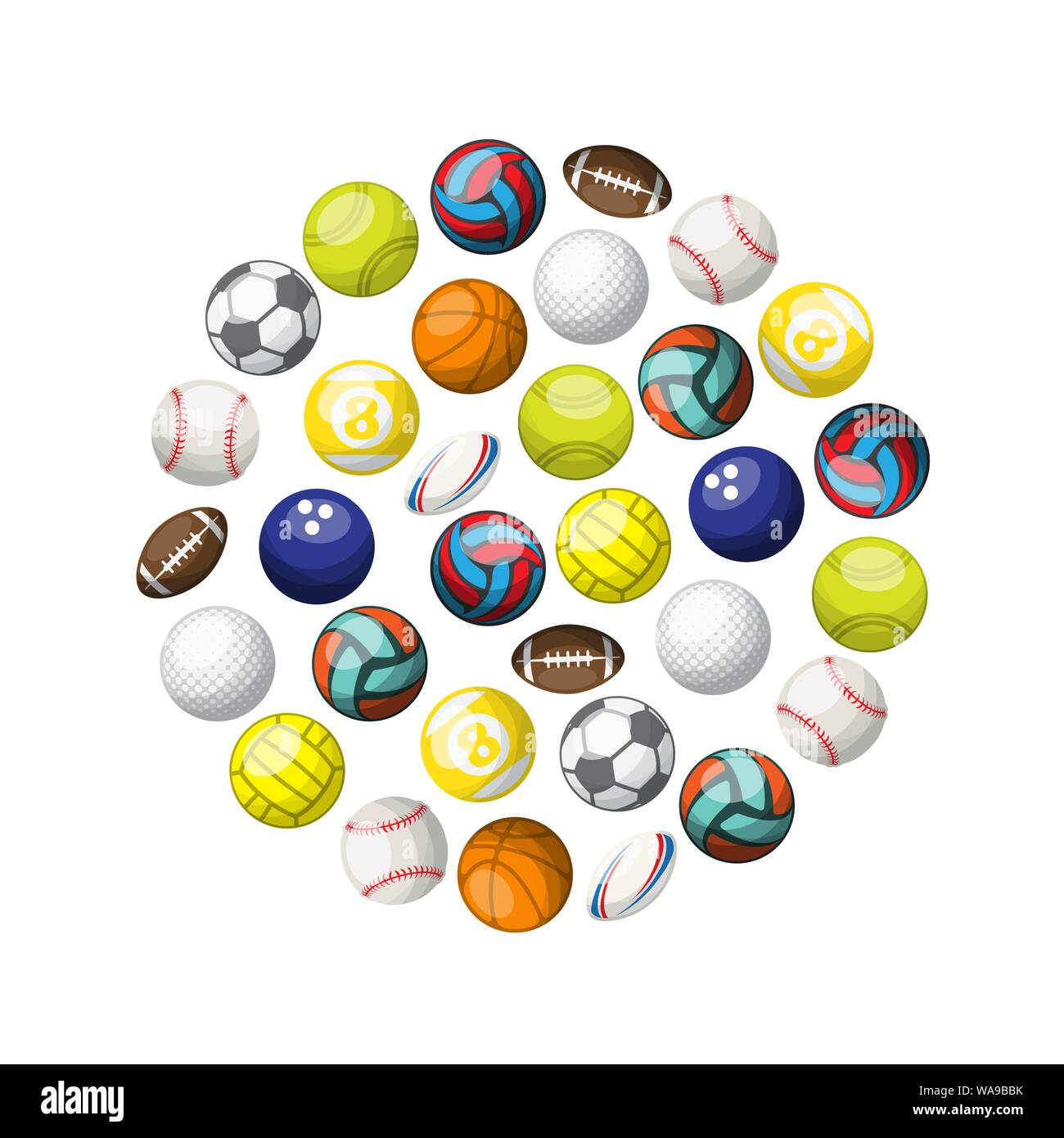 Set Of Different Color Sport Balls Isolated On White Background Stock Vector Image Art Alamy Set Of Different Color Sport Balls Isolated On White Background Stock Vector Image Art Alamy