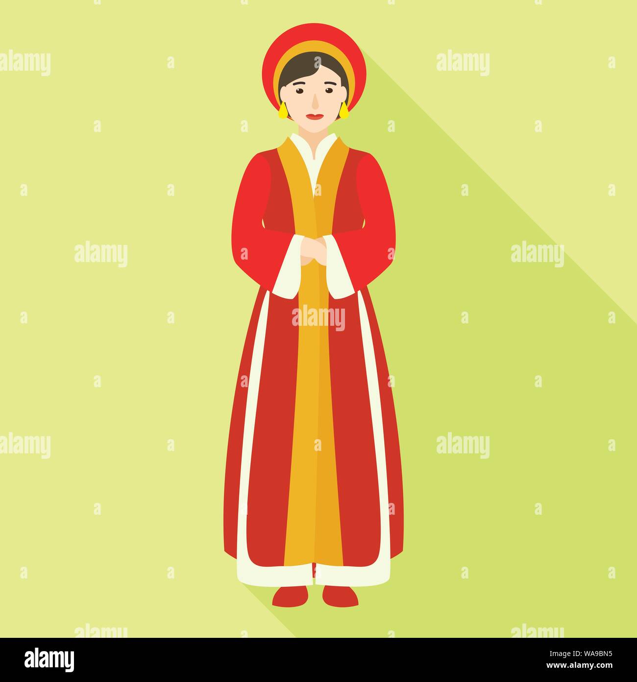 Vietnam woman icon. Flat illustration of Vietnam woman vector icon for web design Stock Vector