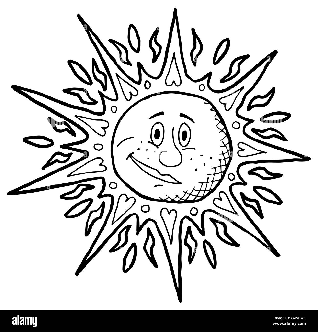 Sun hot cartoon Black and White Stock Photos & Images - Alamy