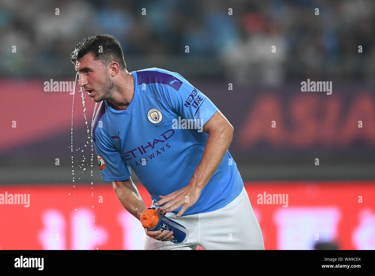 French football player Aymeric Laporte of Manchester City F.C. of English  League champions reacts as he competes against West Ham United F.C. in the  s Stock Photo - Alamy