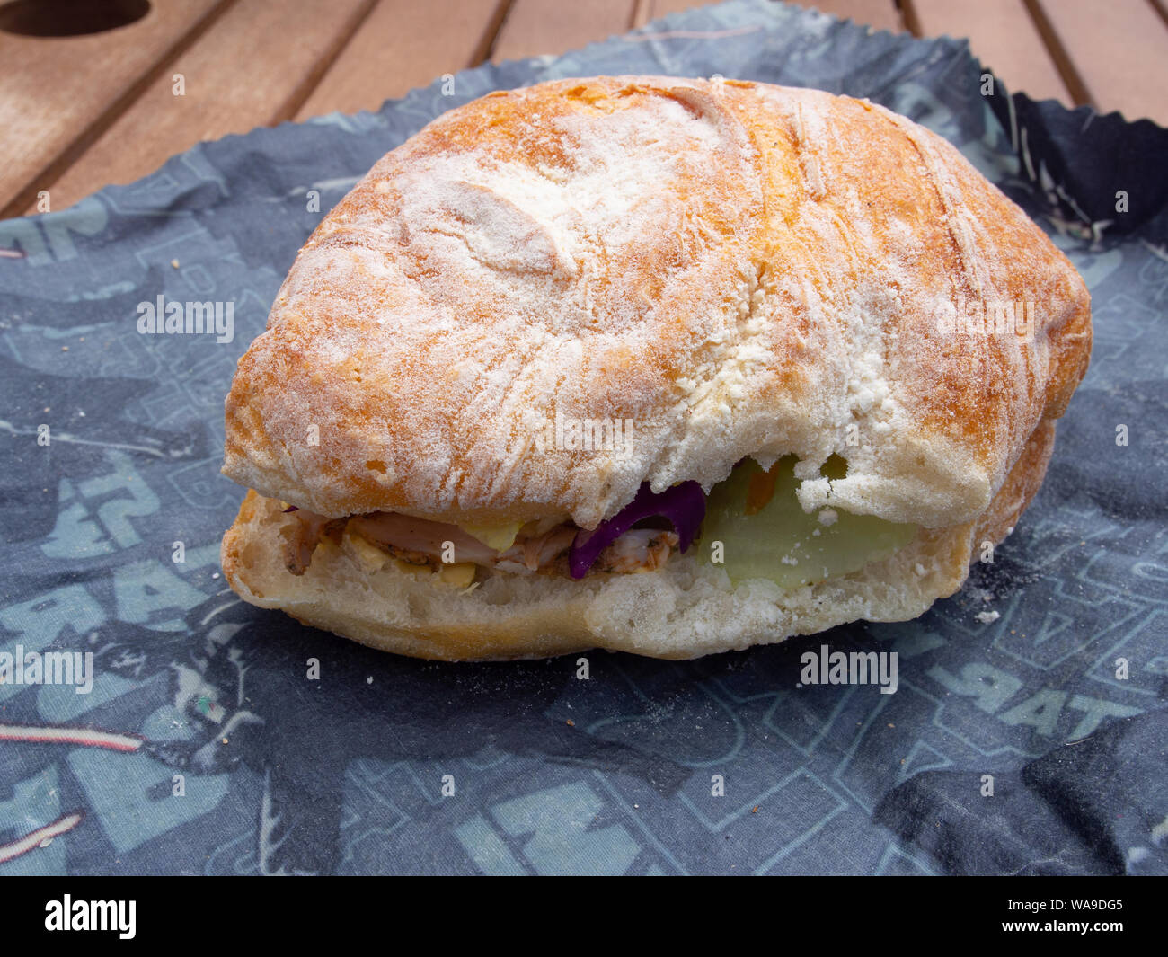 Filled Bread Roll For Lunch Stock Photo