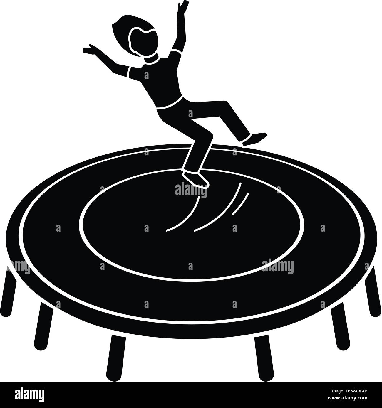Kid on trampoline icon, simple style Stock Vector Image & Art - Alamy