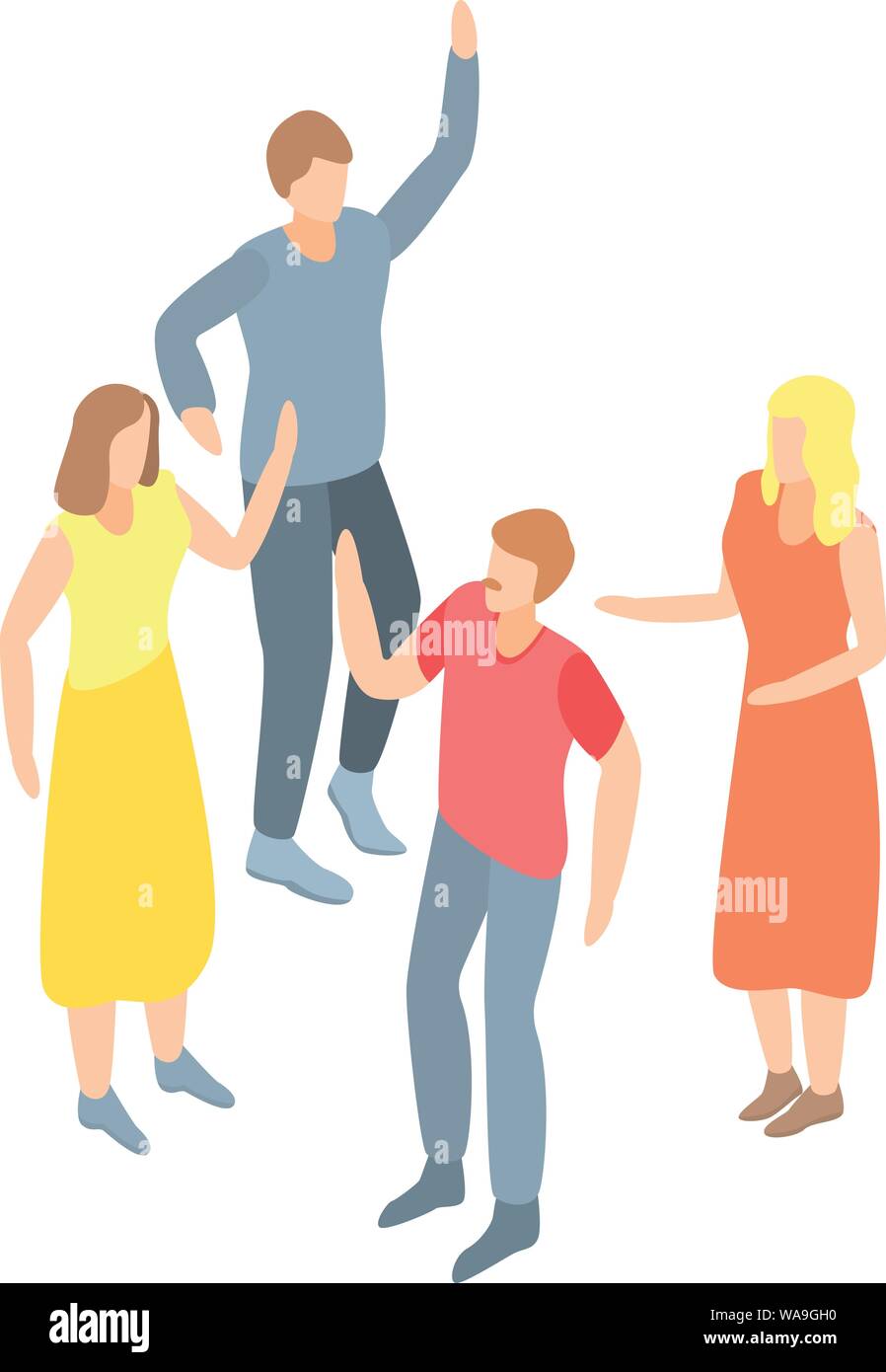 Dancing people group icon, isometric style Stock Vector Image & Art - Alamy