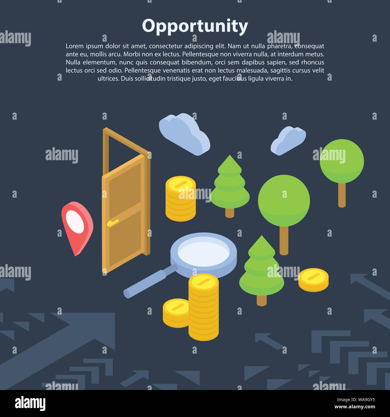 Opportunity concept banner, isometric style Stock Vector
