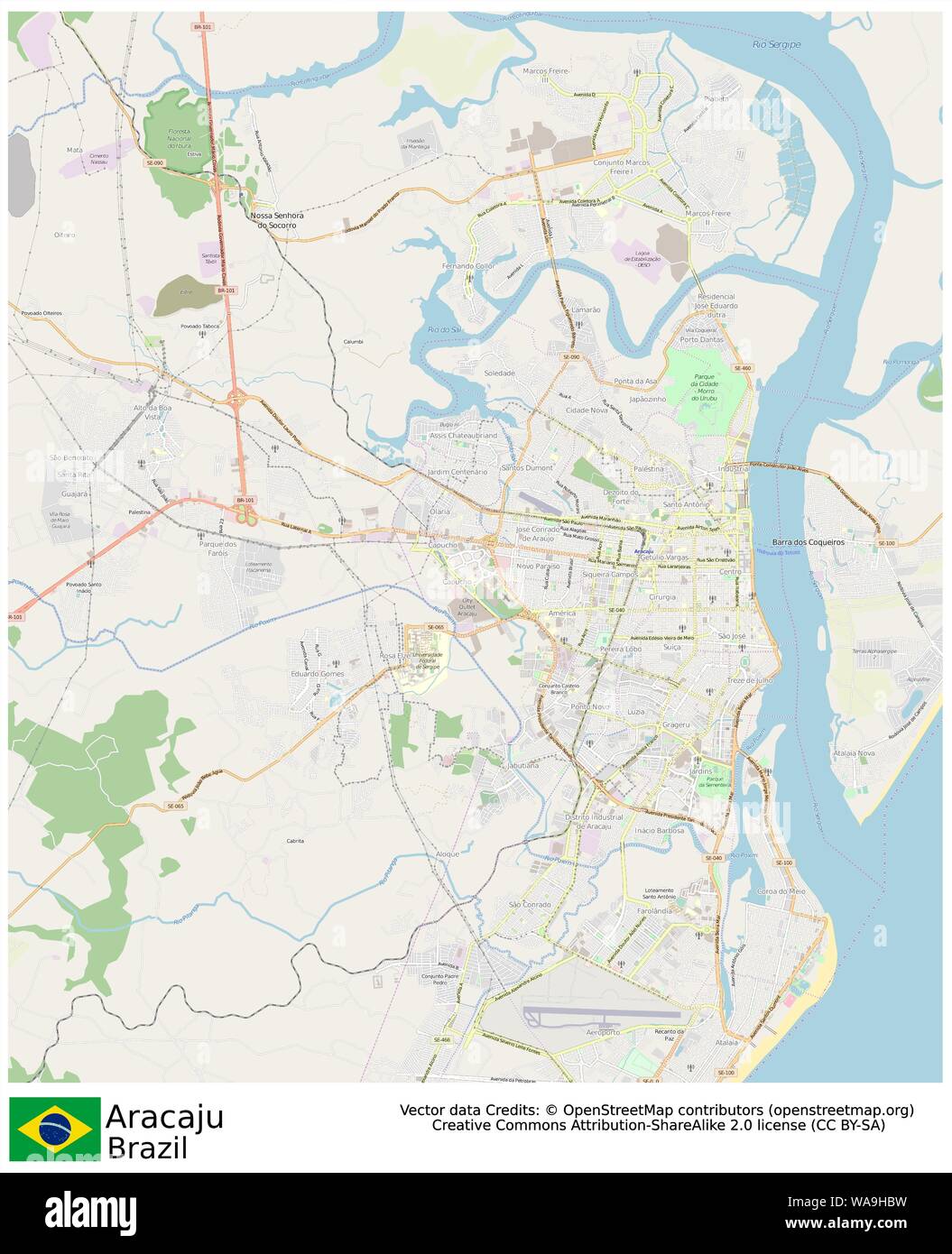 Aracaju,Brazil,Sud America Stock Vector