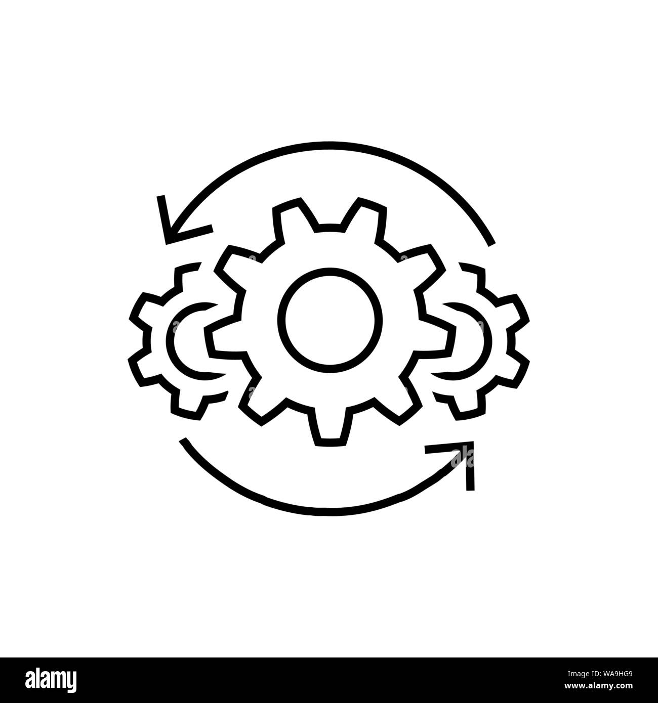 Operations line icon in flat style on white Stock Vector