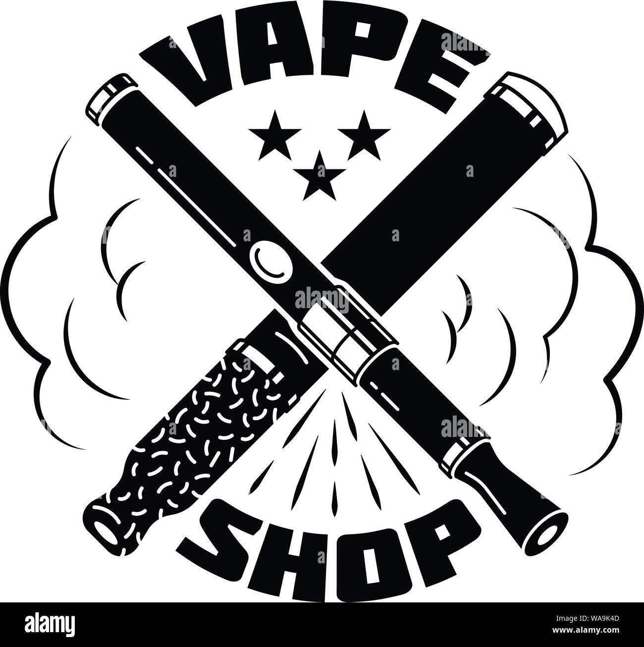 City vape shop logo, simple style Stock Vector