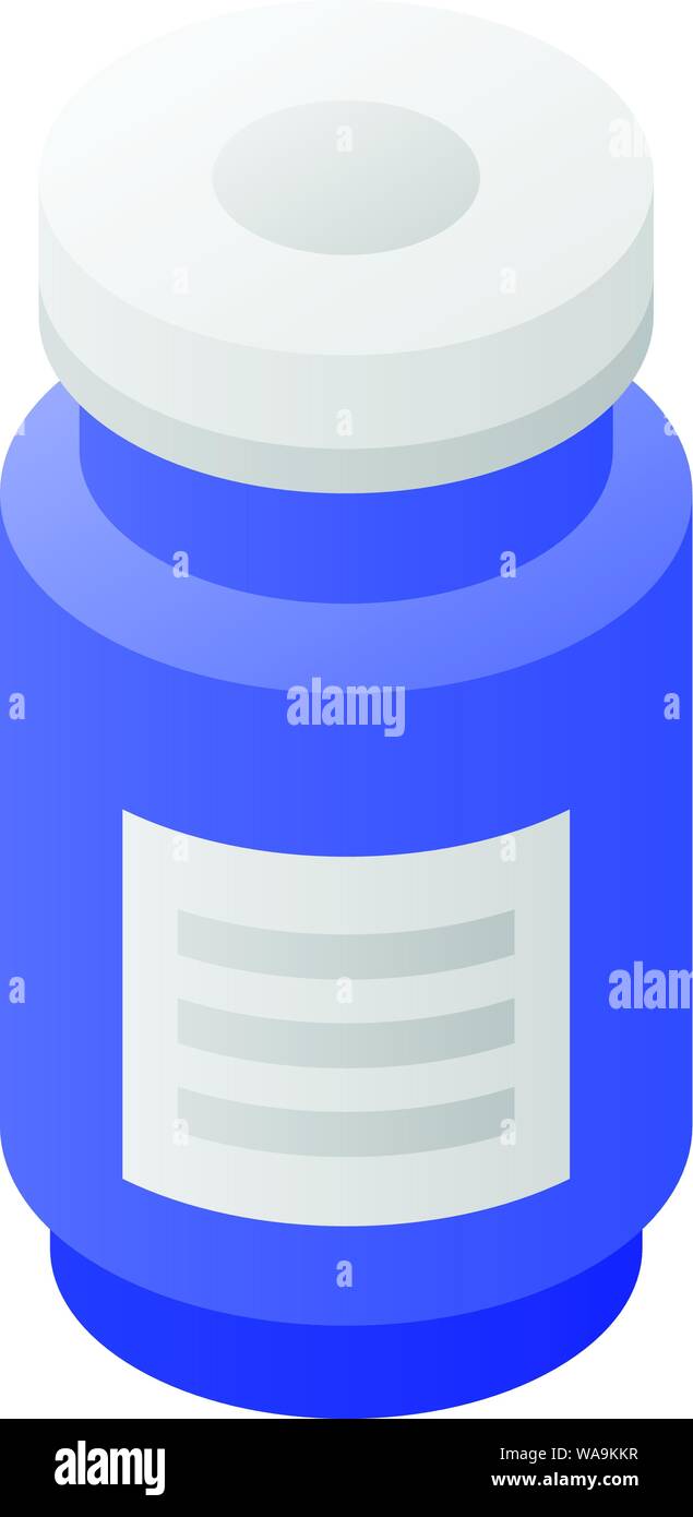 Pill jar icon, isometric style Stock Vector
