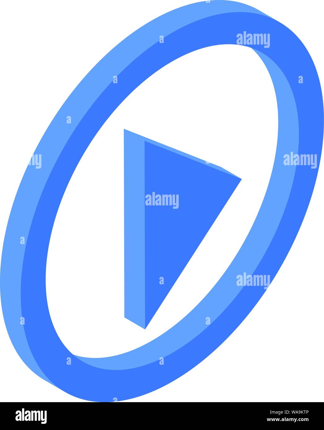 Play button icon, isometric style Stock Vector