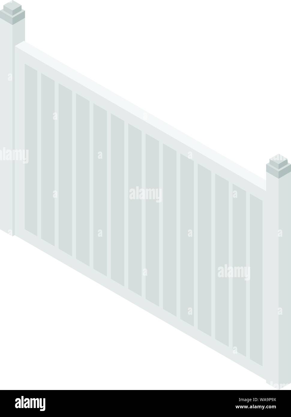 White fence icon, isometric style Stock Vector