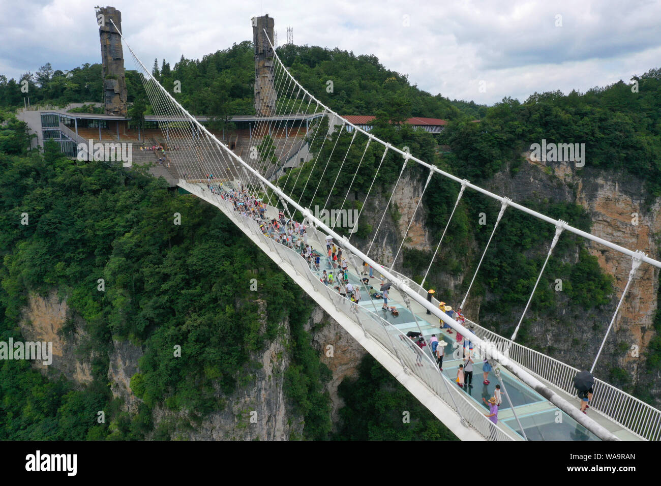 Tourists Walk On The World S Longest And Highest Glass