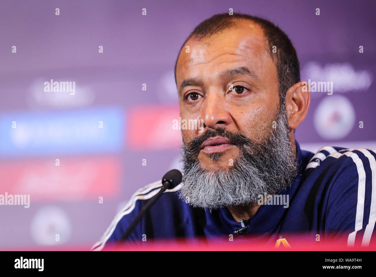 Head coach Nuno Espirito Santo of Wolverhampton Wanderers . of English  League champions attends a press conference for the final match during the  P Stock Photo - Alamy