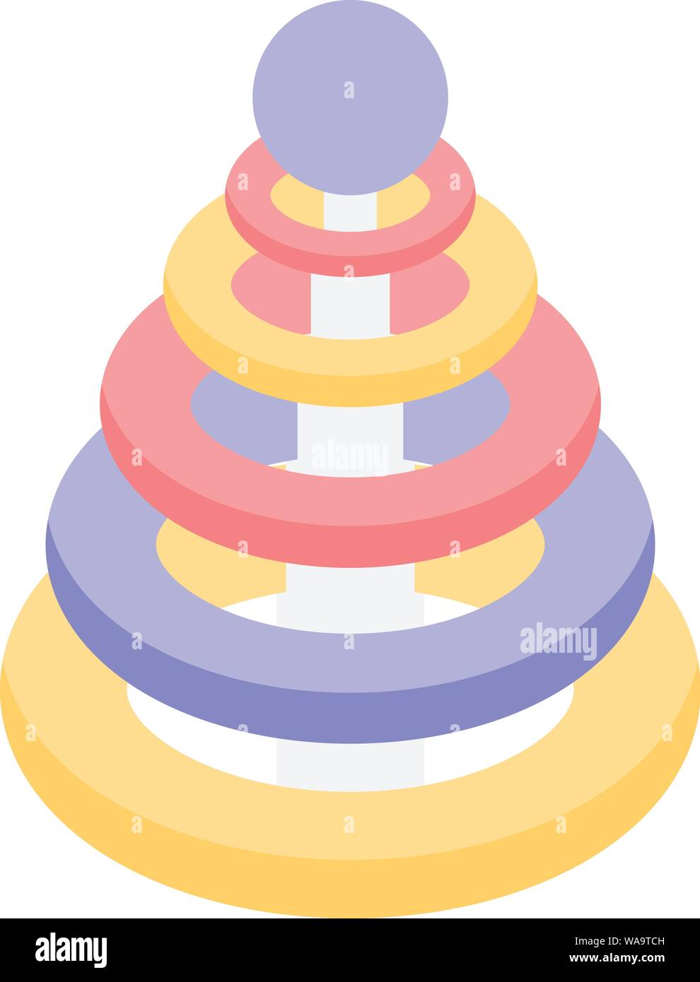 Toy ring pyramide icon, isometric style Stock Vector