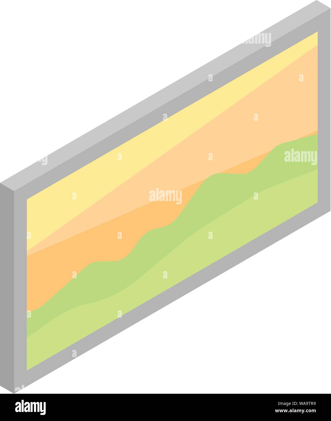 Wall picture landscape icon, isometric style Stock Vector