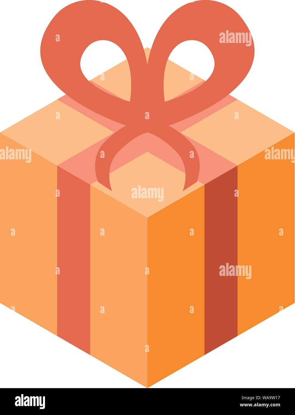 Yellow gift box icon, isometric style Stock Vector