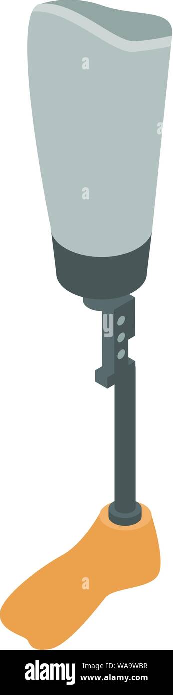 Human leg prosthesis icon, isometric style Stock Vector