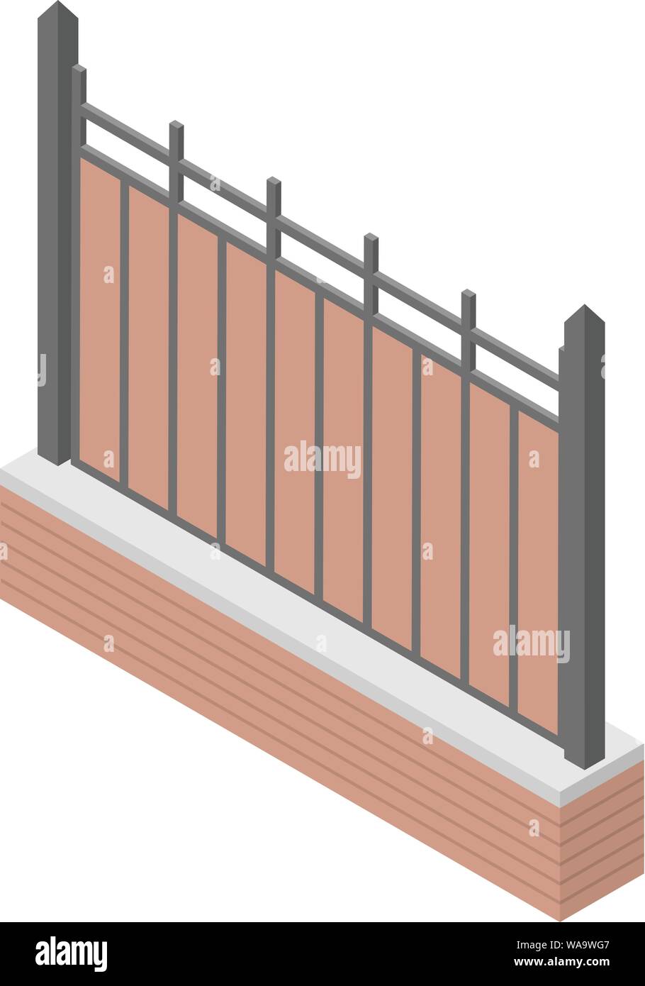 Metal plastic fence icon, isometric style Stock Vector Image & Art - Alamy