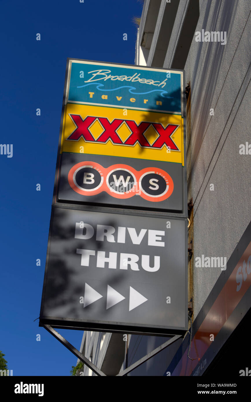 Bottle Store road sign Broadbeach Queensland Australia Stock Photo Alamy