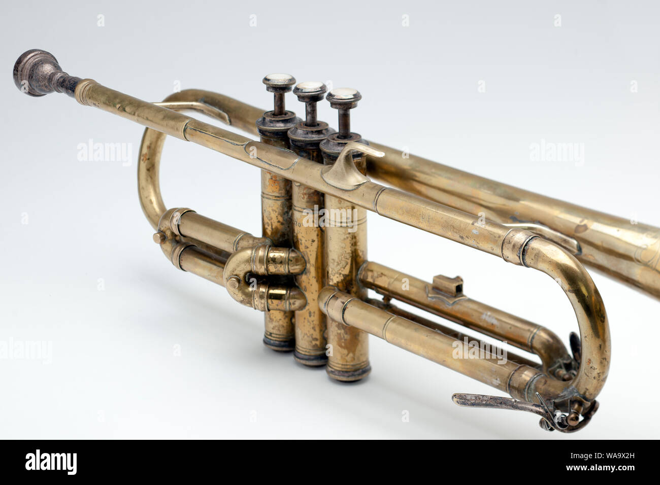 Old brass trumpet Stock Photo Alamy