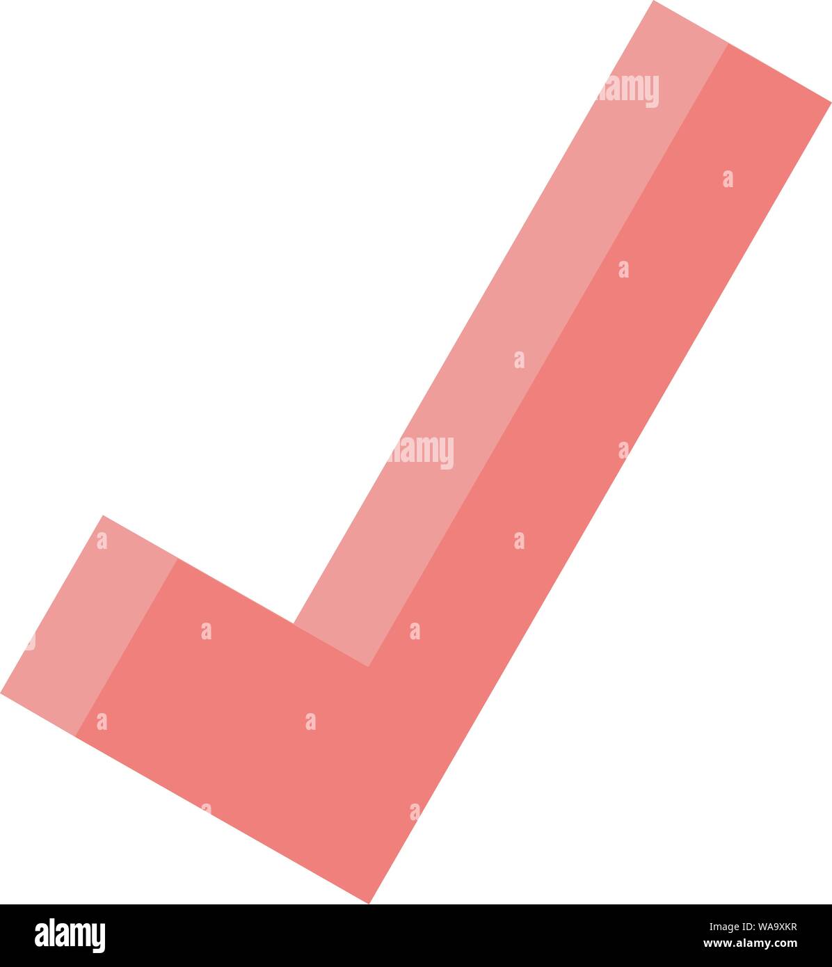 Red approved sign icon, isometric style Stock Vector
