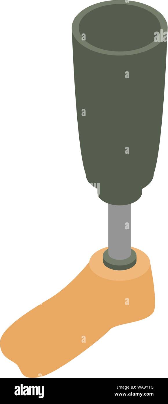 Mechanical artificial limb icon, isometric style Stock Vector