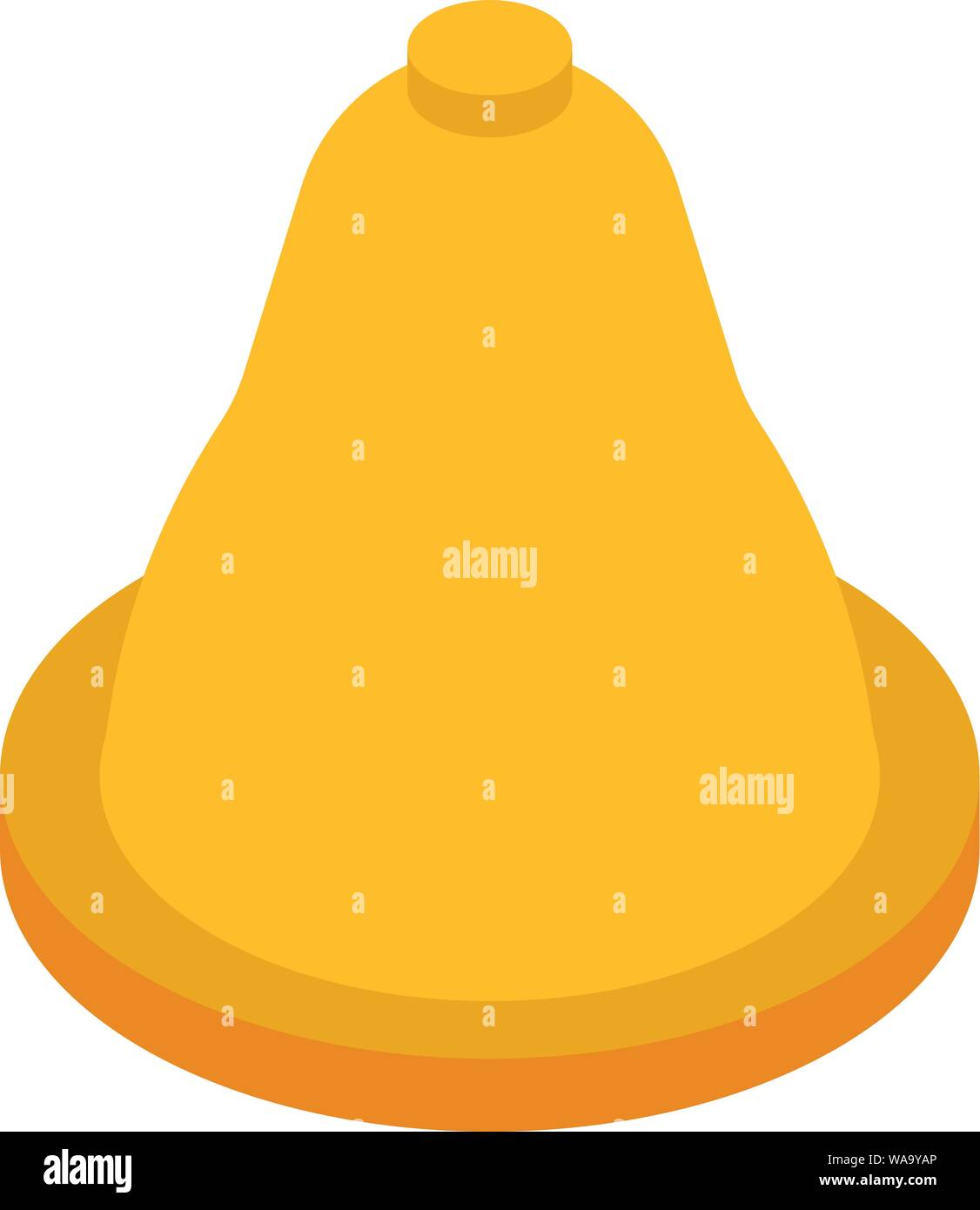 Gold ring bell icon, isometric style Stock Vector