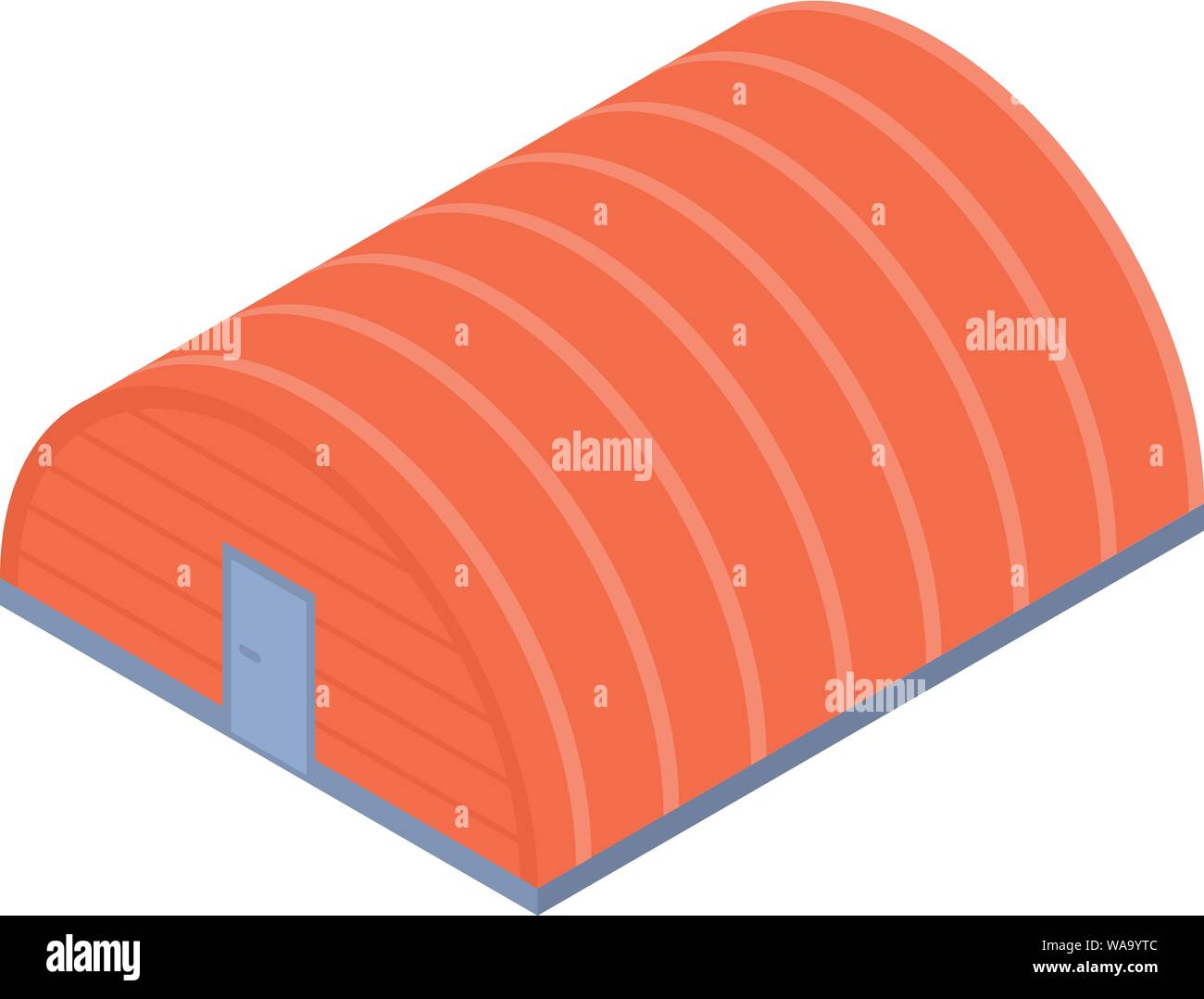 Red hangar icon, isometric style Stock Vector