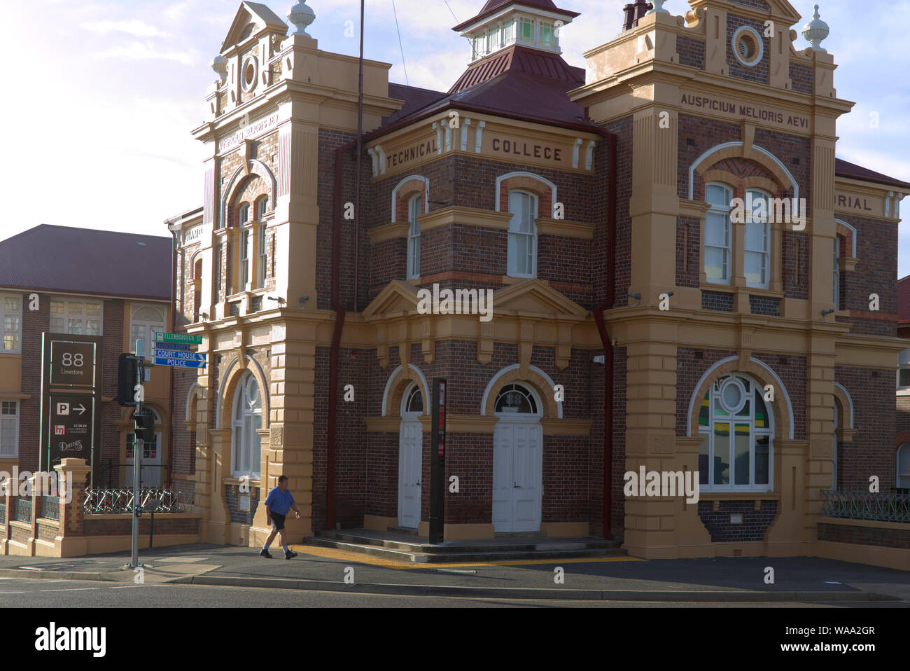 Former Technical College (1897) building was designed by architect: George Brockwell Gill now home to the Pumpyard Bar & Brewery Ipswich Queensland Au Stock Photo