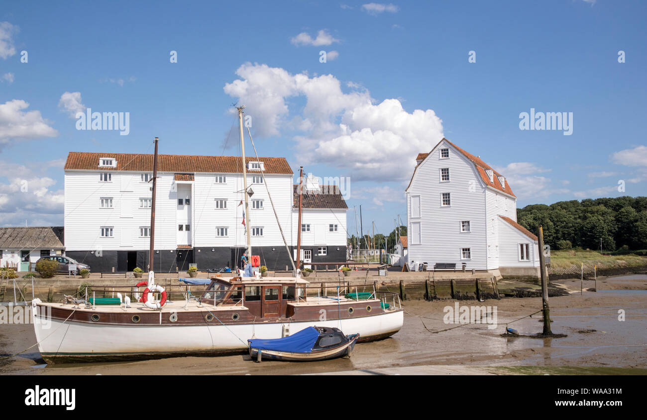 Woodbridge harbour and Tide Mill on the River Deben, Suffolk, East Anglia, England, UK Stock Photo