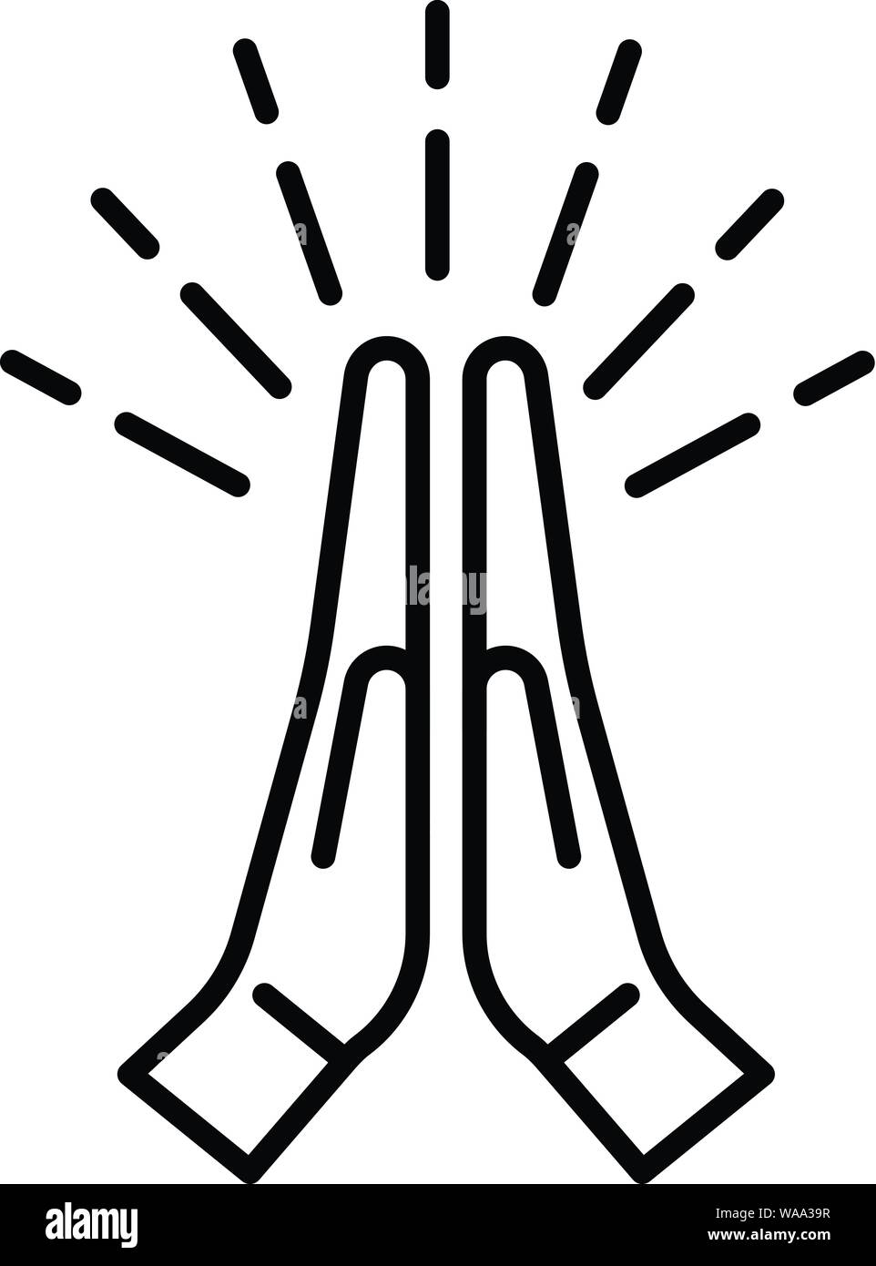 Applauding hands icon, outline style Stock Vector