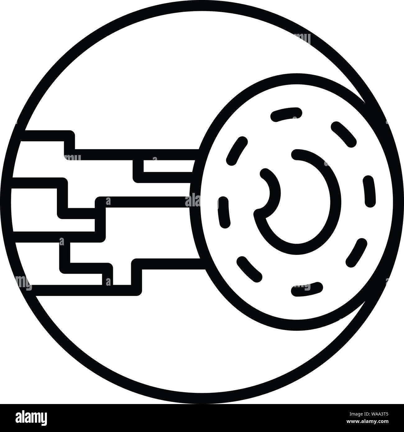 Eye implant icon, outline style Stock Vector