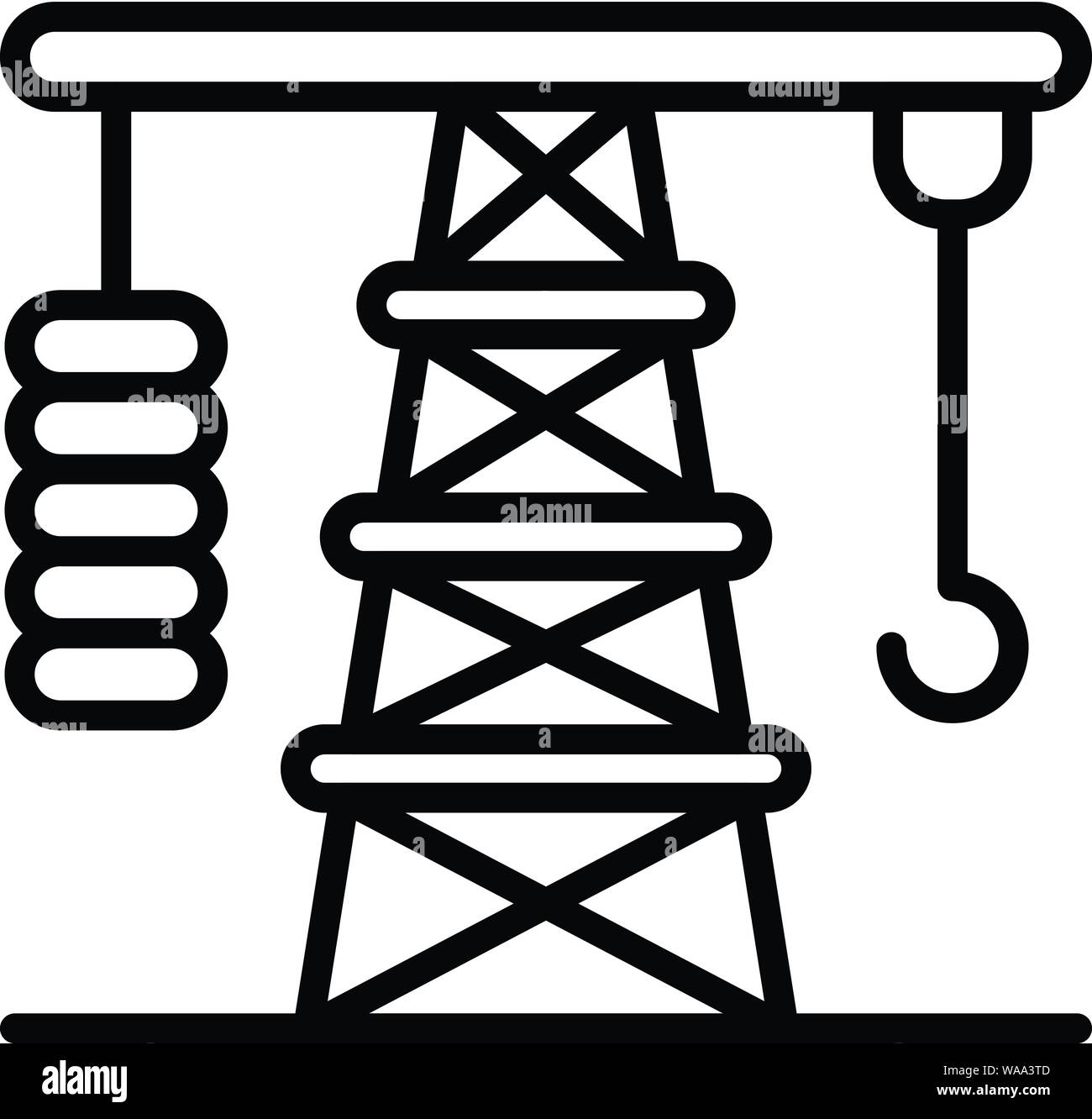 Engineer crane icon, outline style Stock Vector
