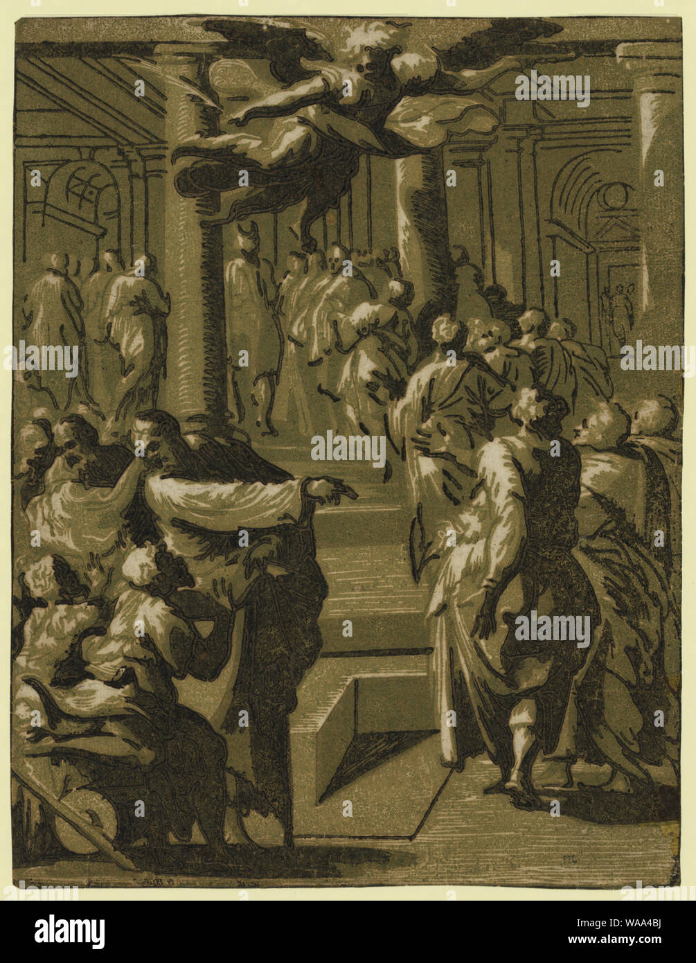 Christ healing the paralytic man Stock Photo