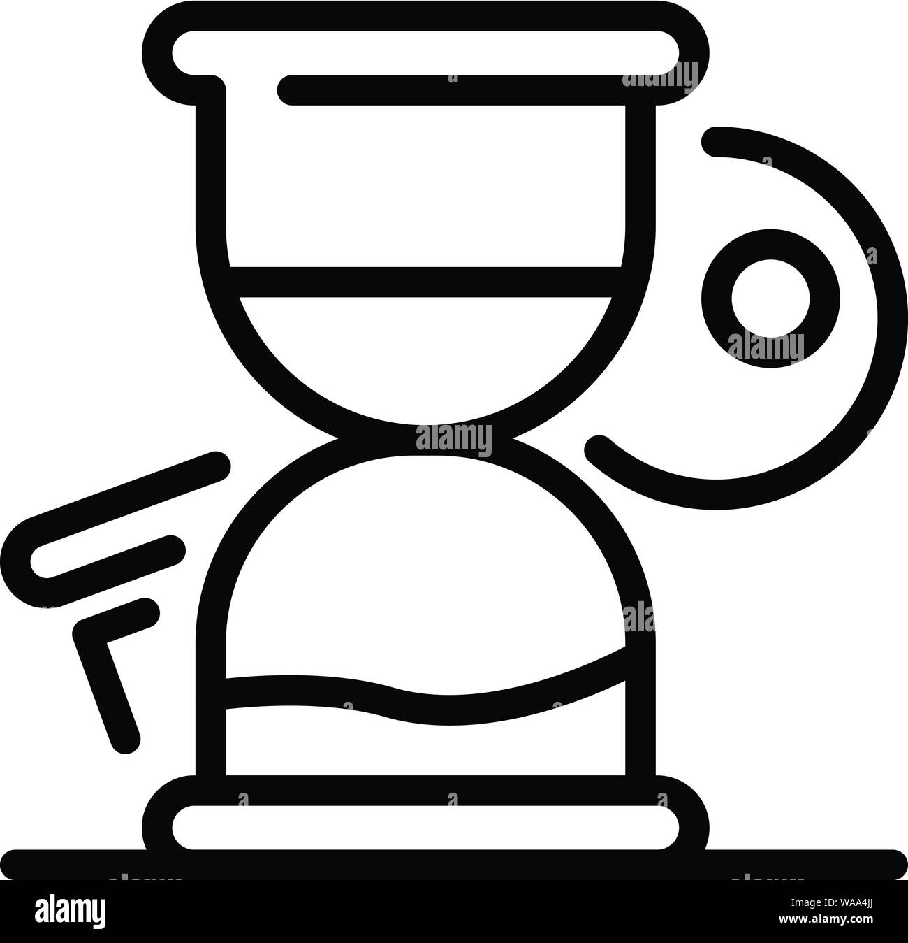 Quest hourglass key icon, outline style Stock Vector