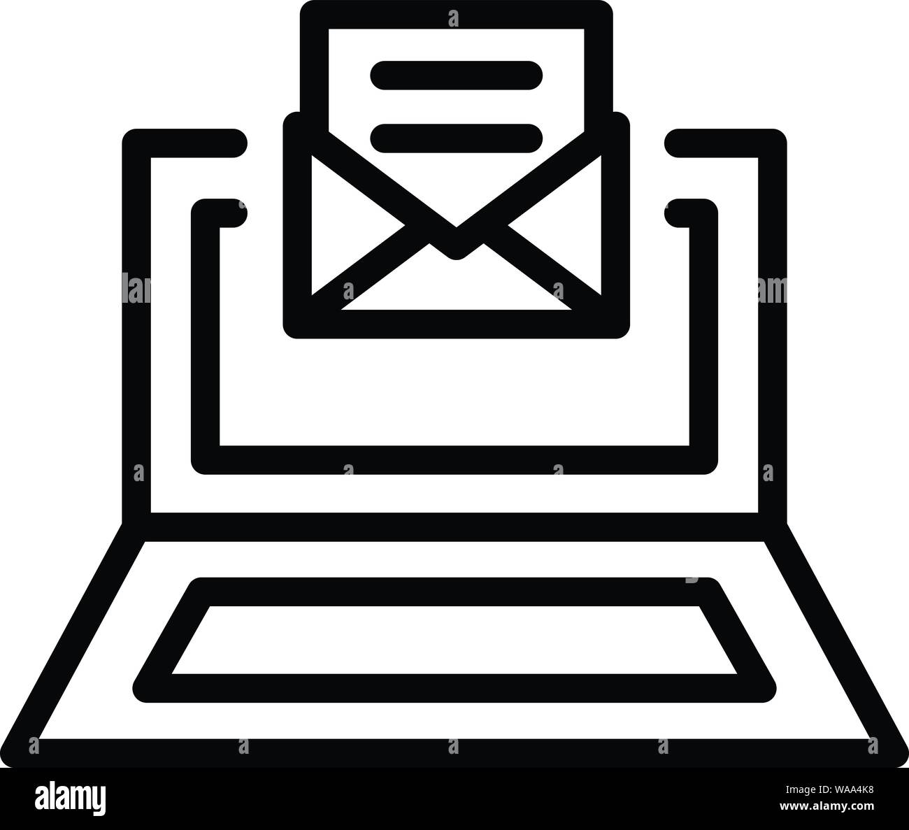 Inbox laptop icon, outline style Stock Vector Image & Art - Alamy