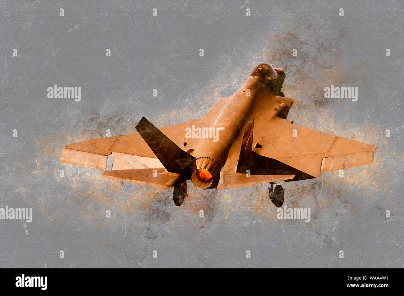 Digitally enhanced image of a US Marine Corps F-35 Lightning II Stock Photo