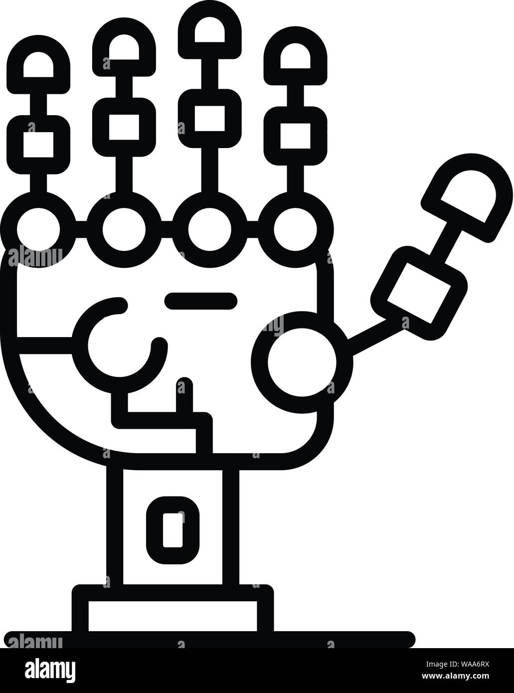 Skeleton of a mechanical arm icon, outline style Stock Vector Image ...