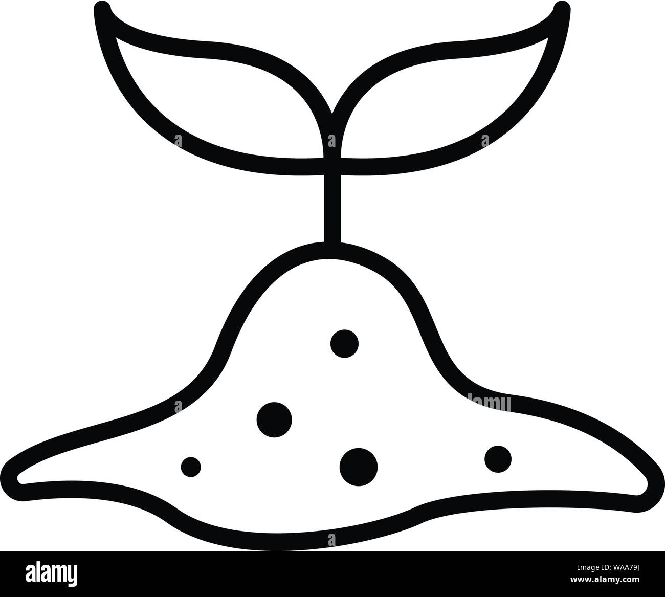 Sprouted seedling icon, outline style Stock Vector
