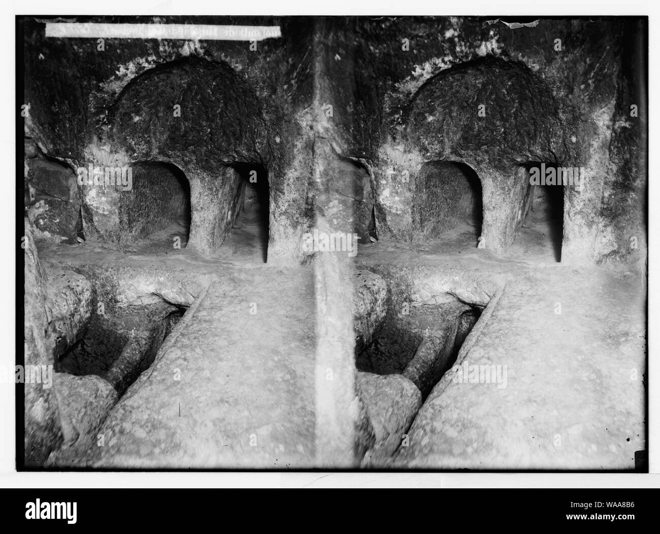Church of the Holy Sepulchre and surroundings. Ancient tombs found in the church Stock Photo