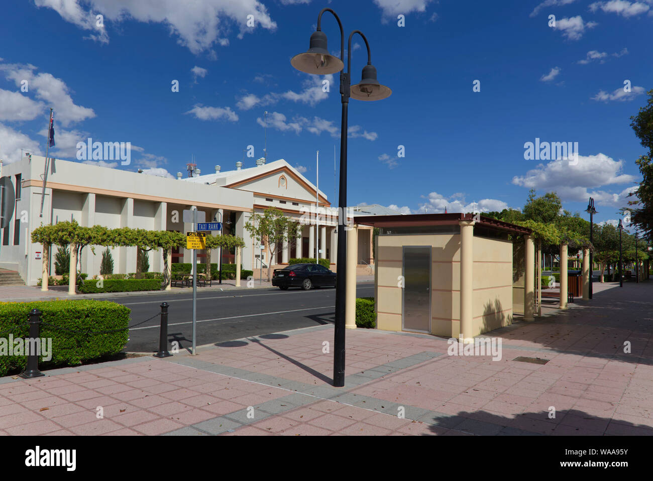 Public Toilets on the footpath Moree New South Wales Australia Stock Photo
