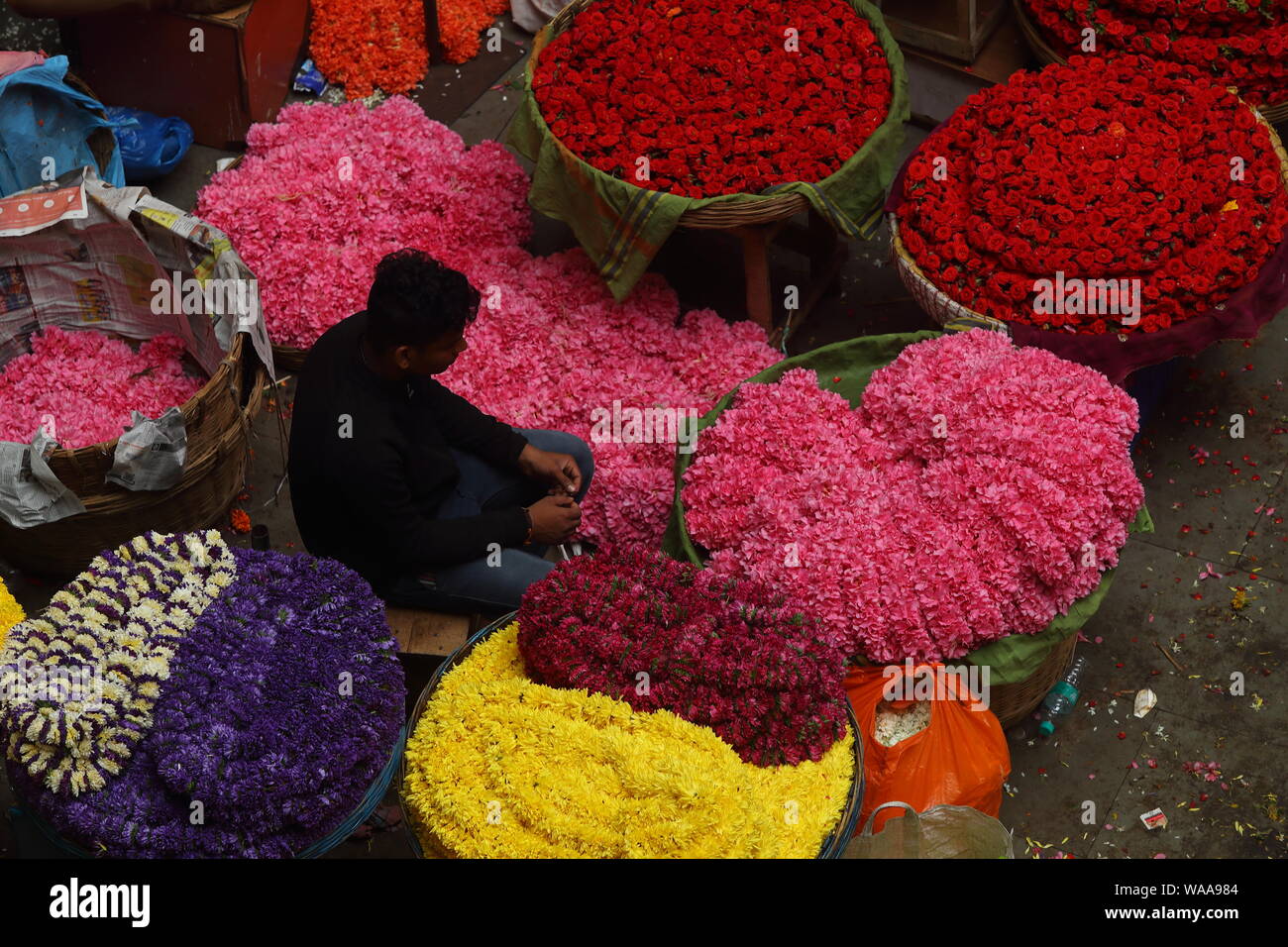 Flower MarketKR Market, Bangalore, Karnataka, India Stock Photo Alamy