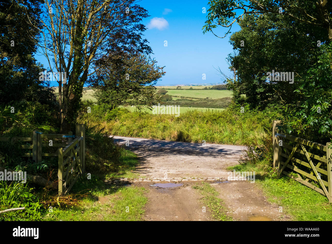 The Cornish countryside near Newquay Cornwall. Stock Photo