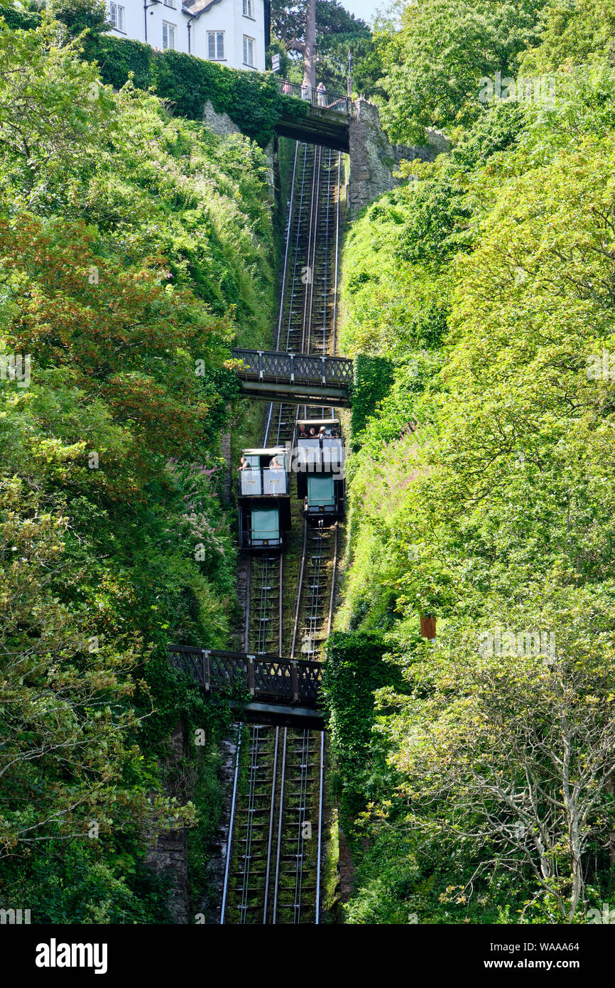 The Lynton and Lynmouth Cliff Railway, Lynton, Devon Stock Photo