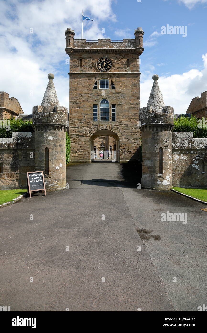 Culzean Castle, Scotland, UK. Clock Tower Courtyard. Stock Photo