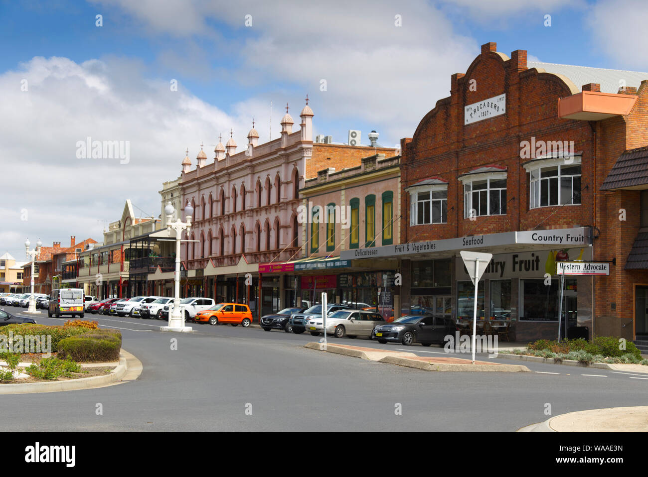 historic colonial streetscape of Bathurst New South Wales Australia Stock Photo