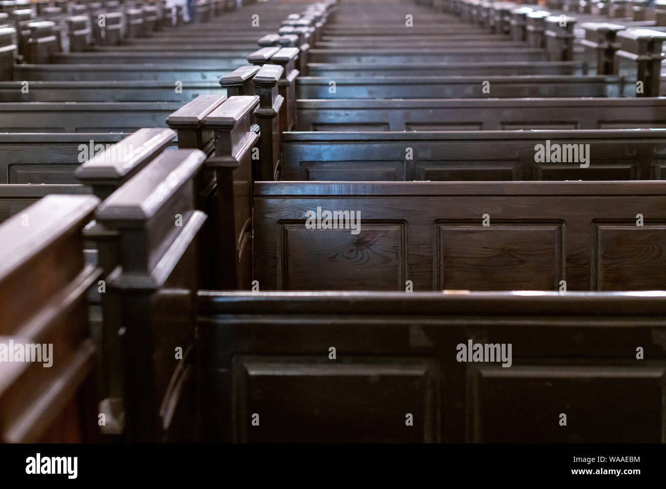 Cathedral Pews Rows Of Benches In Christian Church Heavy Solid