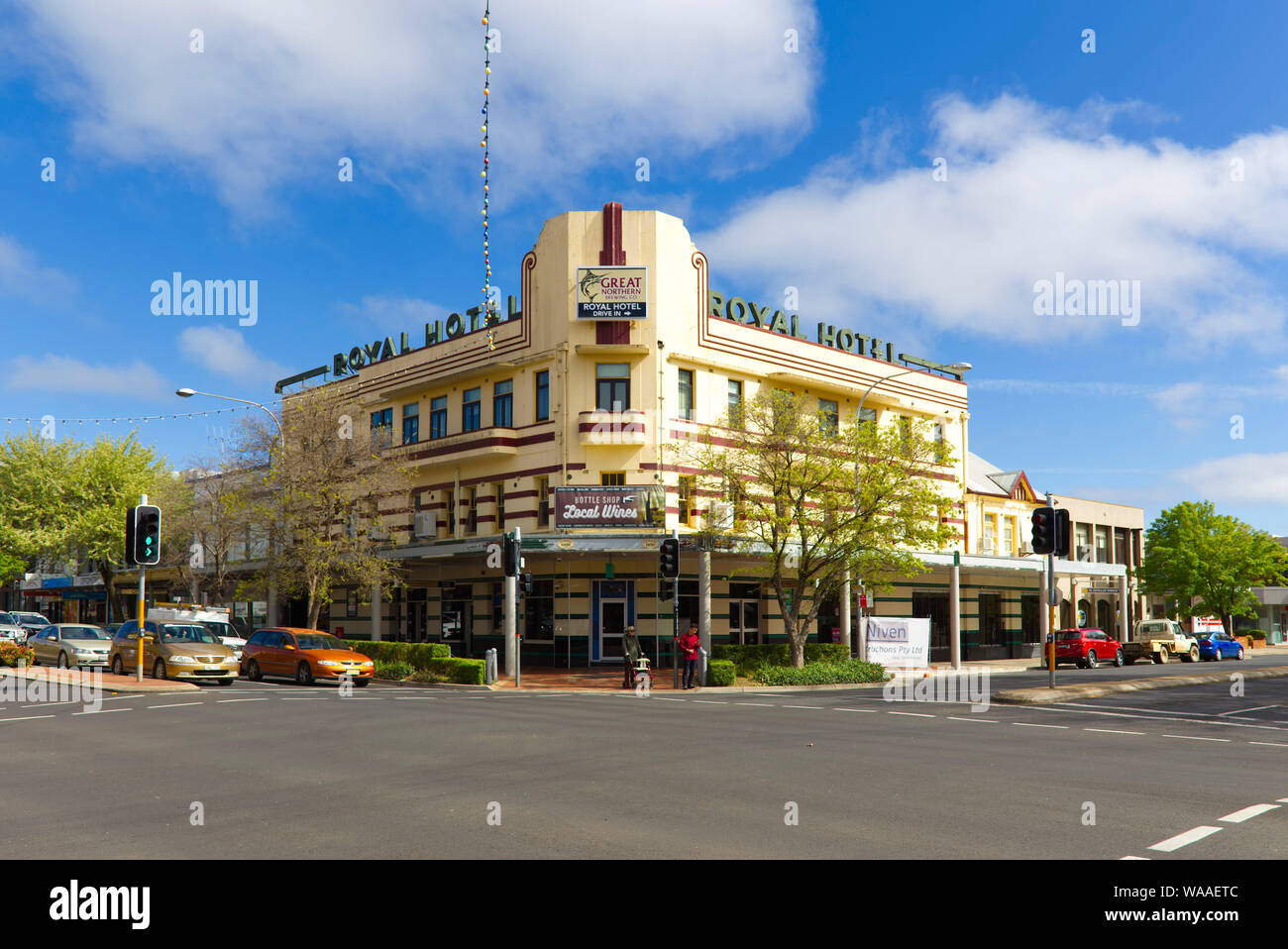 Historic art deco style Royal hotel Summer Street in Orange New South Wales Australia Stock Photo