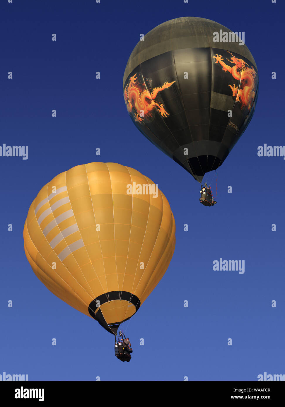 Colorful hot-air balloons in Nyaungshwe, Inle Lake, Myanmar Stock Photo