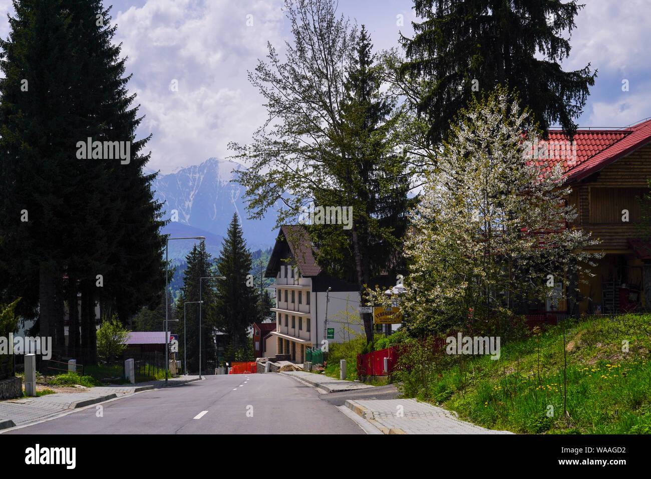 Predeal is a mountain resort town in Brasov County, Romania. Stock Photo